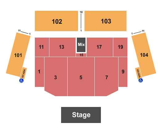 Lake Tahoe Amphitheatre at Caesars Republic Seating Chart: Endstage/ADA