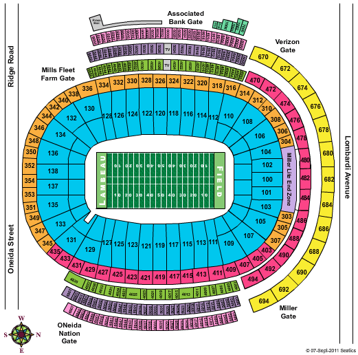 Lambeau Field Seating Chart