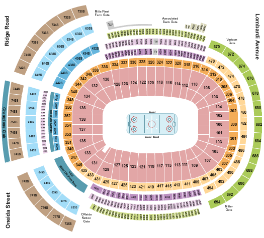 Lambeau Field Seating Chart: Hockey