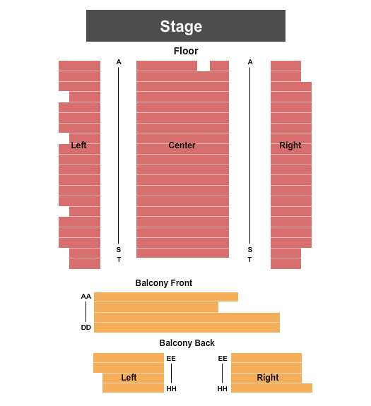 Lancaster Theatre at Palace Arts Center Seating Chart: End Stage