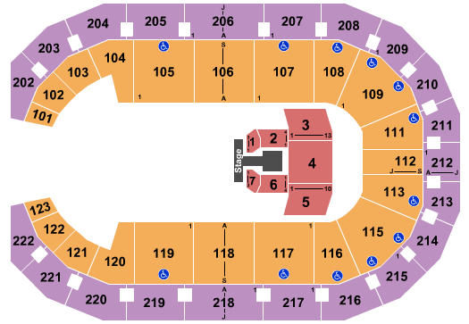 Landers Center Seating Chart: Half House w/Catwalk