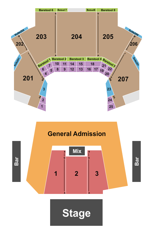 Landmark Credit Union Live Seating Chart: Endstage