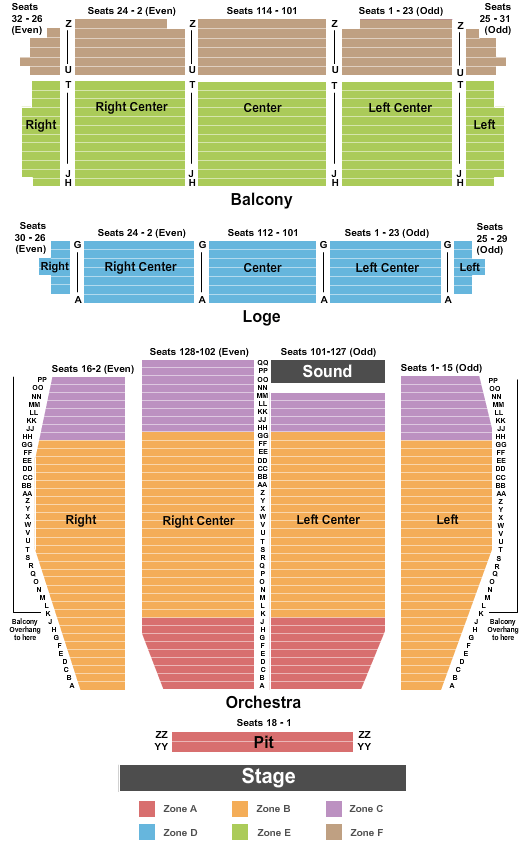 Seating Chart Chevalier Theater