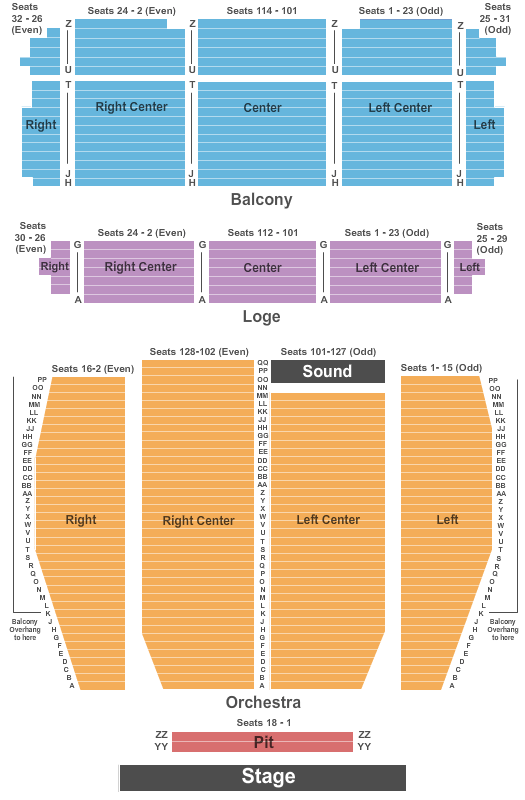 Landmark Theatre - Syracuse Seating Chart: End Stage