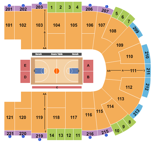 Sames Auto Arena Seating Chart: Basketball 2