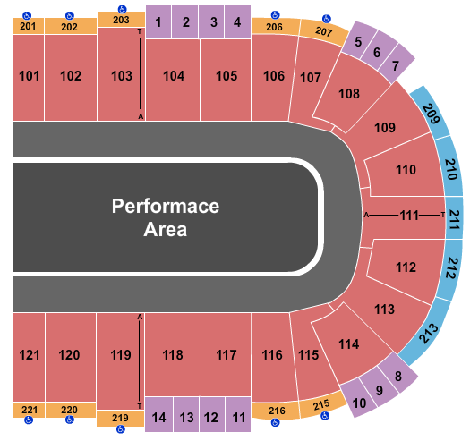 Sames Auto Arena Seating Chart: Performance Area