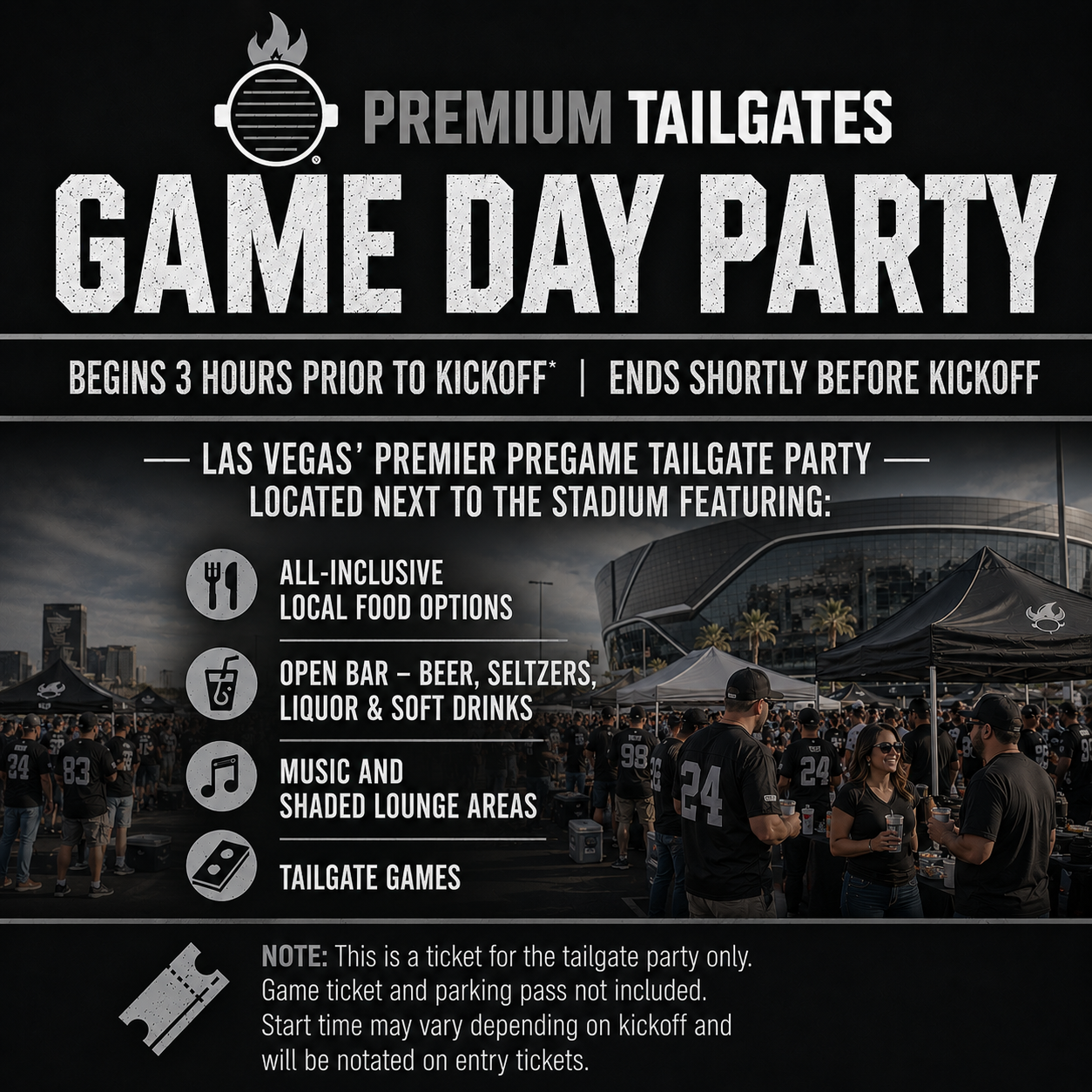 Premium Tailgate Lot - Las Vegas Seating Chart: Premium Tailgate