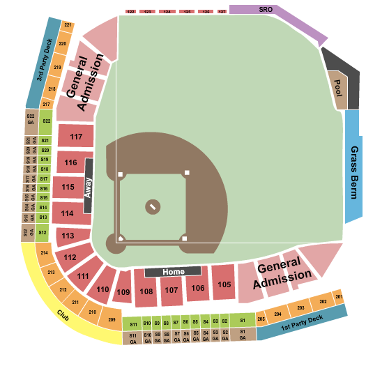 Las Vegas Ballpark Seating Chart: Baseball GA