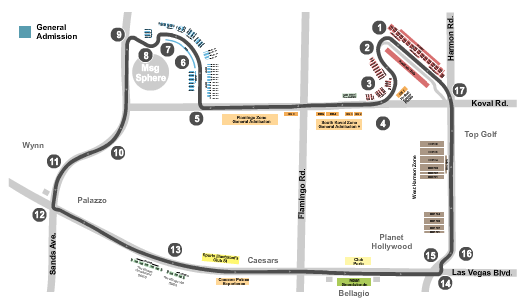 Las Vegas Strip Circuit Seating Chart: Formula 1