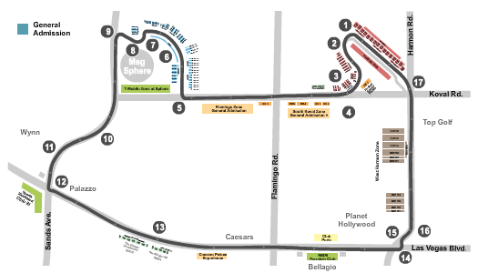 Las Vegas Strip Circuit Seating Chart: Formula 1