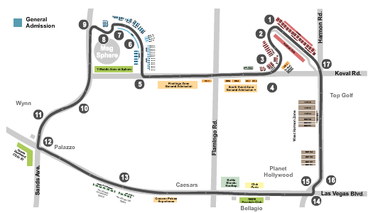 Las Vegas Strip Circuit Seating Chart: Formula 1