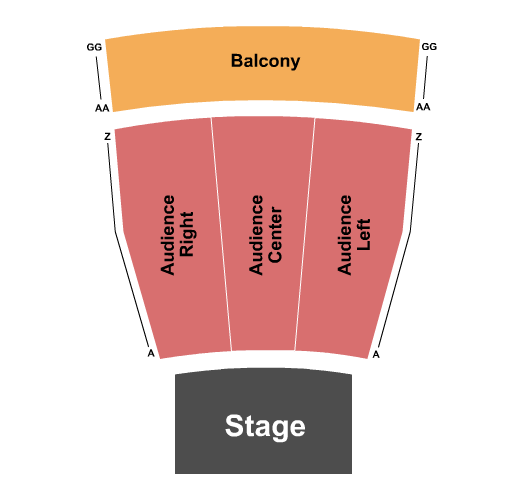 Austin Auditorium at Lasells Stewart Center Seating Chart: Endstage - Audience/Balcony