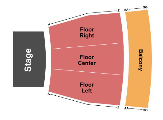 Austin Auditorium at Lasells Stewart Center Seating Chart: End Stage