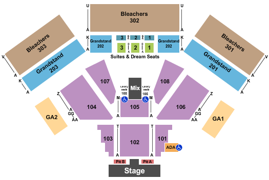 Laughlin Event Center Seating Chart: Endstage PIT & GA