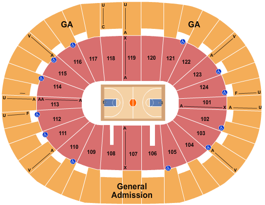 Lawrence Joel Veterans Memorial Coliseum Seating Chart: Basketball 2