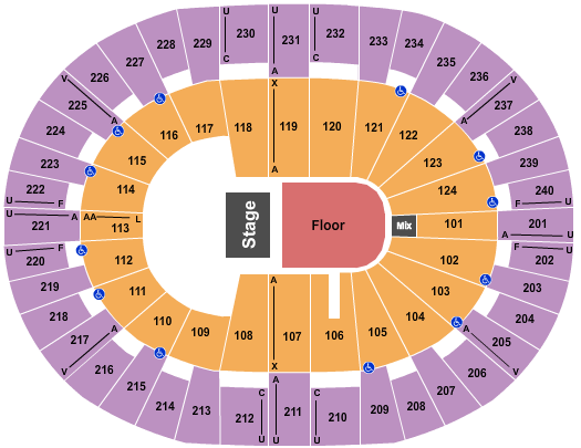 Lawrence Joel Veterans Memorial Coliseum Seating Chart: Endstage GA