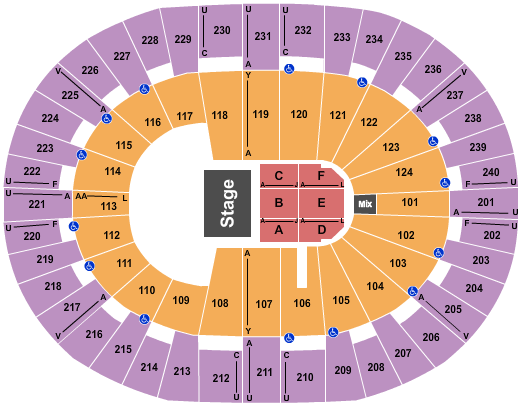 Lawrence Joel Veterans Memorial Coliseum Seating Chart: Half House RSV