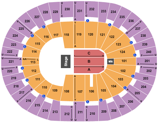Lawrence Joel Veterans Memorial Coliseum Seating Chart: Half House 1