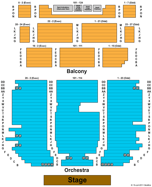 Laxson Auditorium Seating Chart: End Stage