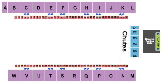 Lazy E Arena Seating Chart: Rodeo 2