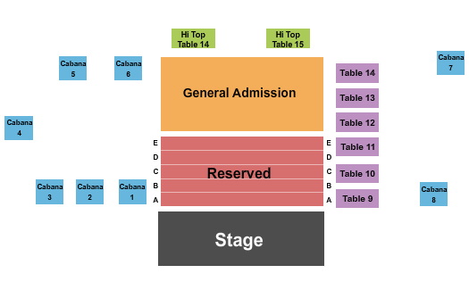 Lazy Gators Seating Chart: RSV & GA