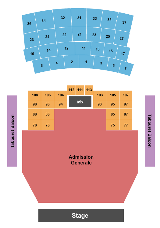 Le Club Square Dix30 Seating Chart: Endstage GA/Tables