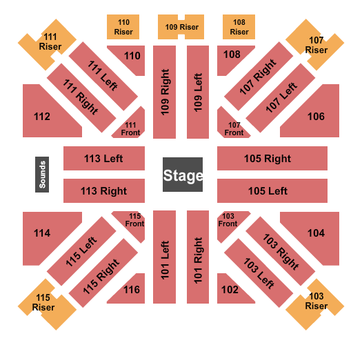 LeConte Event Center at Pigeon Forge Seating Chart: Endstage 3