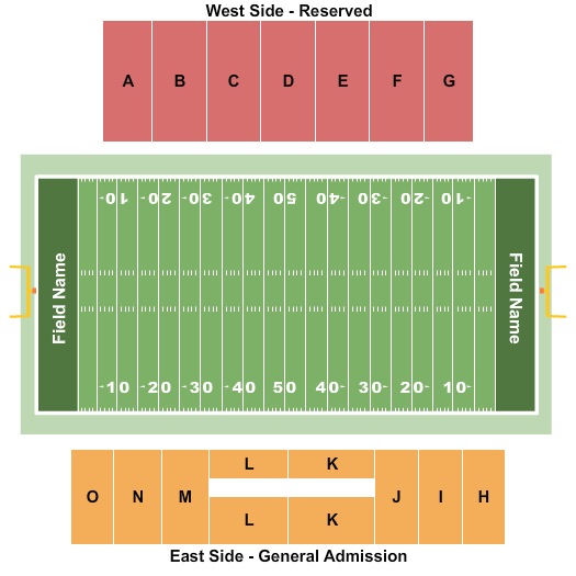 LeGrand Stadium at 1st Community Credit Union Field Seating Chart: Football