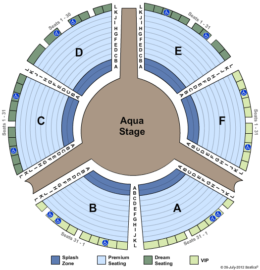 Le Reve Theater at Wynn Las Vegas Seating Chart