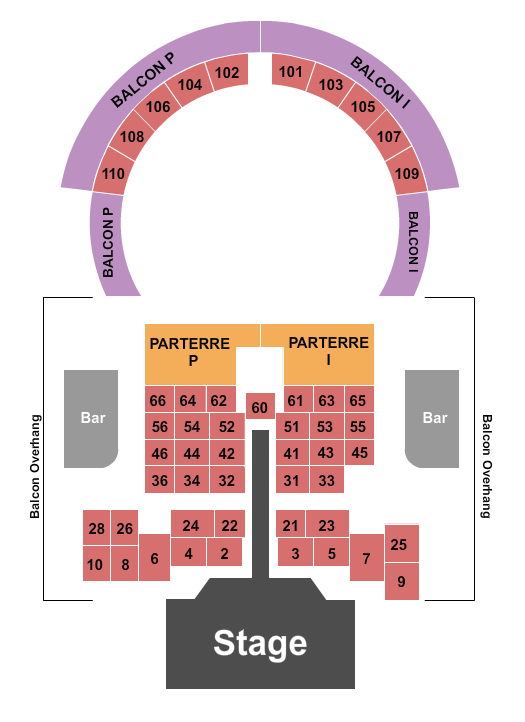 Le Studio TD Seating Chart: Endstage Trust w/ Tables