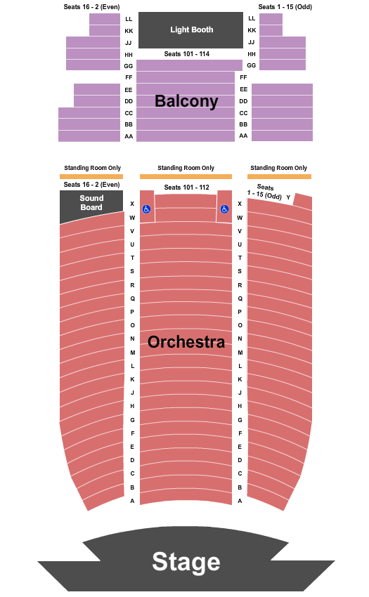 Lebanon Opera House Seating Chart: Endstage 1