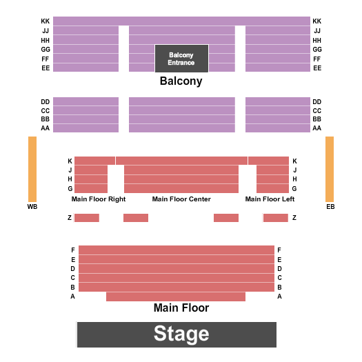 Lebowsky Center for Performing Arts Seating Chart: Endstage