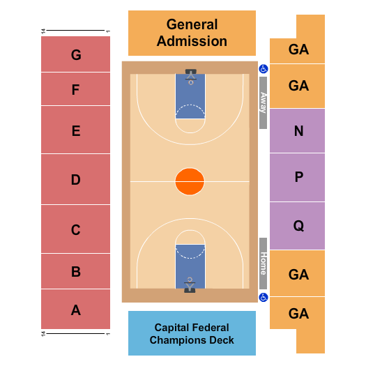 Lee Arena at Petro Allied Health Center Seating Chart: Basketball 2