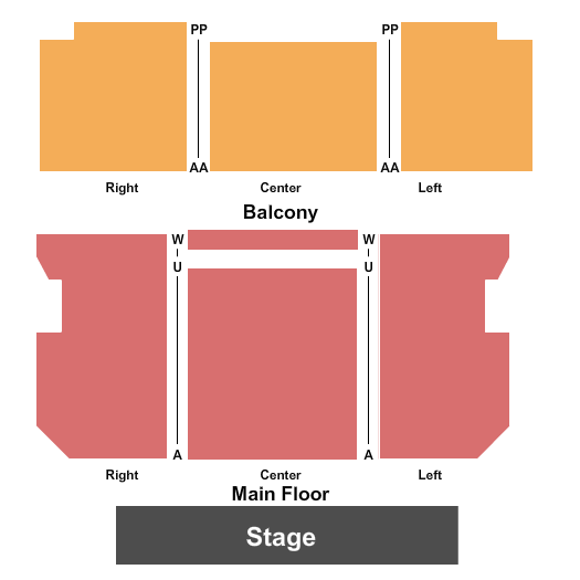 Lee Hall Auditorium Seating Chart: End Stage