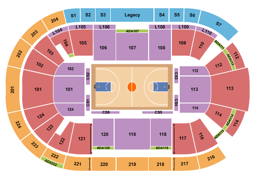 Lee & Penny Anderson Arena Seating Chart: Basketball