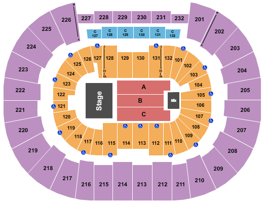 Legacy Arena at The BJCC Seating Chart: Endstage 8