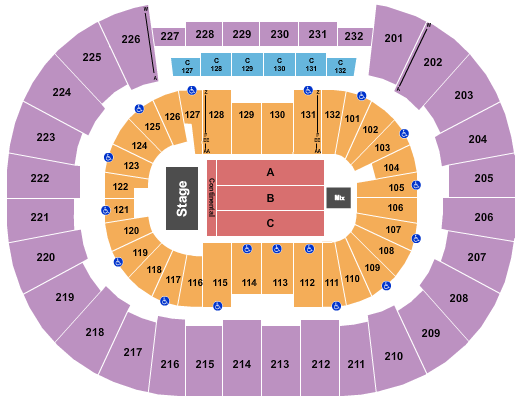 Legacy Arena at The BJCC Seating Chart: Endstage Continental 3
