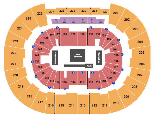 Legacy Arena at The BJCC Seating Chart: Gymnastics