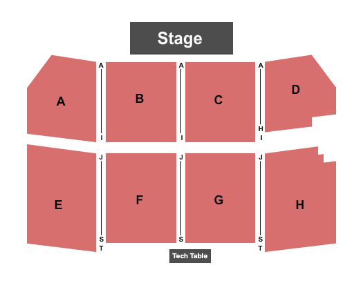 Legacy Hall at Deerhurst Resort Seating Chart: End Stage