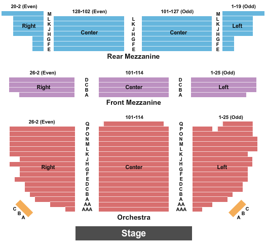 Lena Horne Theatre Seating Chart: Endstage 3