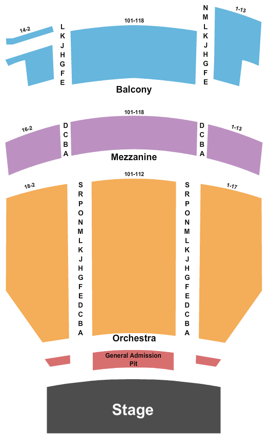 The Lensic Performing Arts Center Seating Chart: End Stage GA Pit