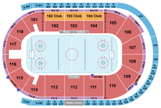 Slush Puppie Place Seating Chart: Hockey 1