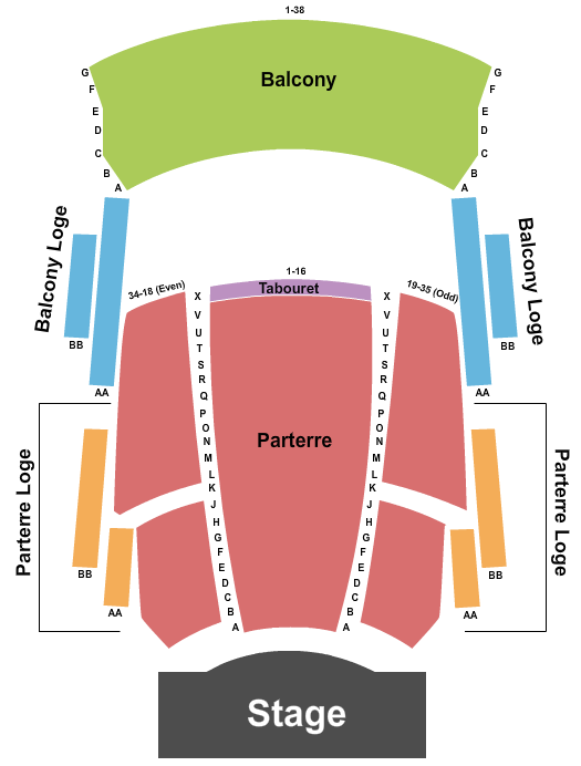 Theatre Manuvie Seating Chart: Endstage w/ Tabouret