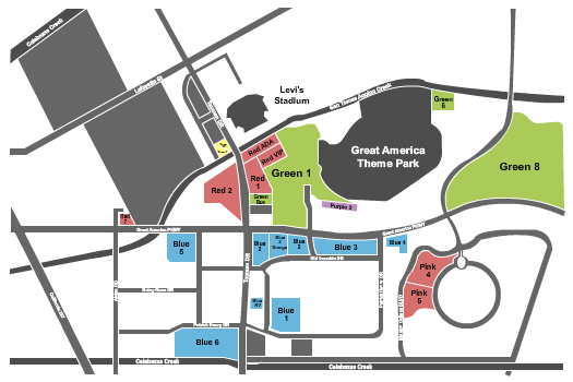 Levi's Stadium Parking Lots Seating Chart: Parking