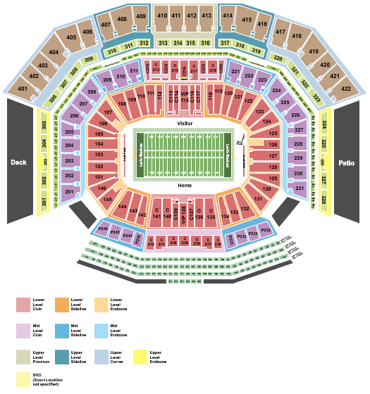Levi's Stadium Seating Chart: Football - Super Bowl Zones