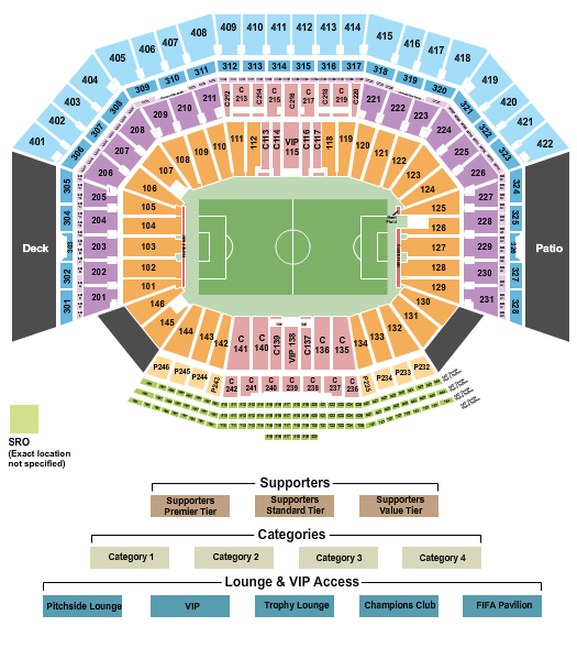 Levi's Stadium Seating Chart: Soccer RW World Cup