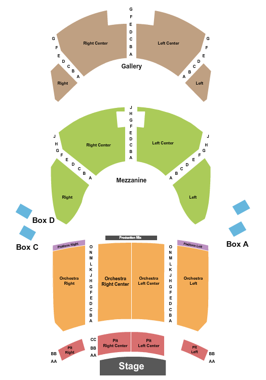 Lexington Opera House Seating Chart: Endstage 2