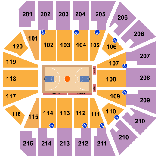 Liacouras Center Seating Chart: Basketball 2