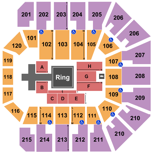 Liacouras Center Seating Chart: Wrestling 3