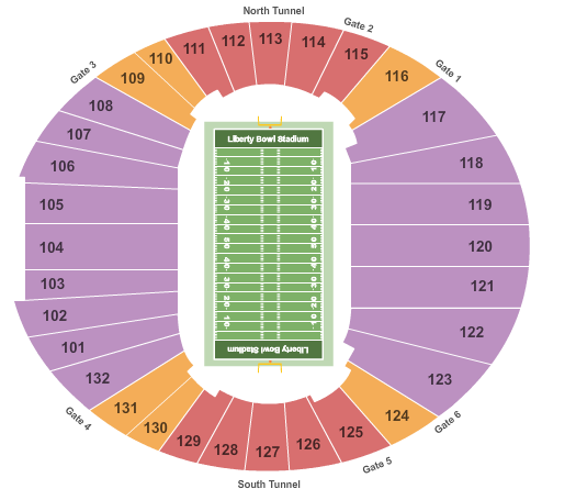 Liberty Bowl Stadium Map
